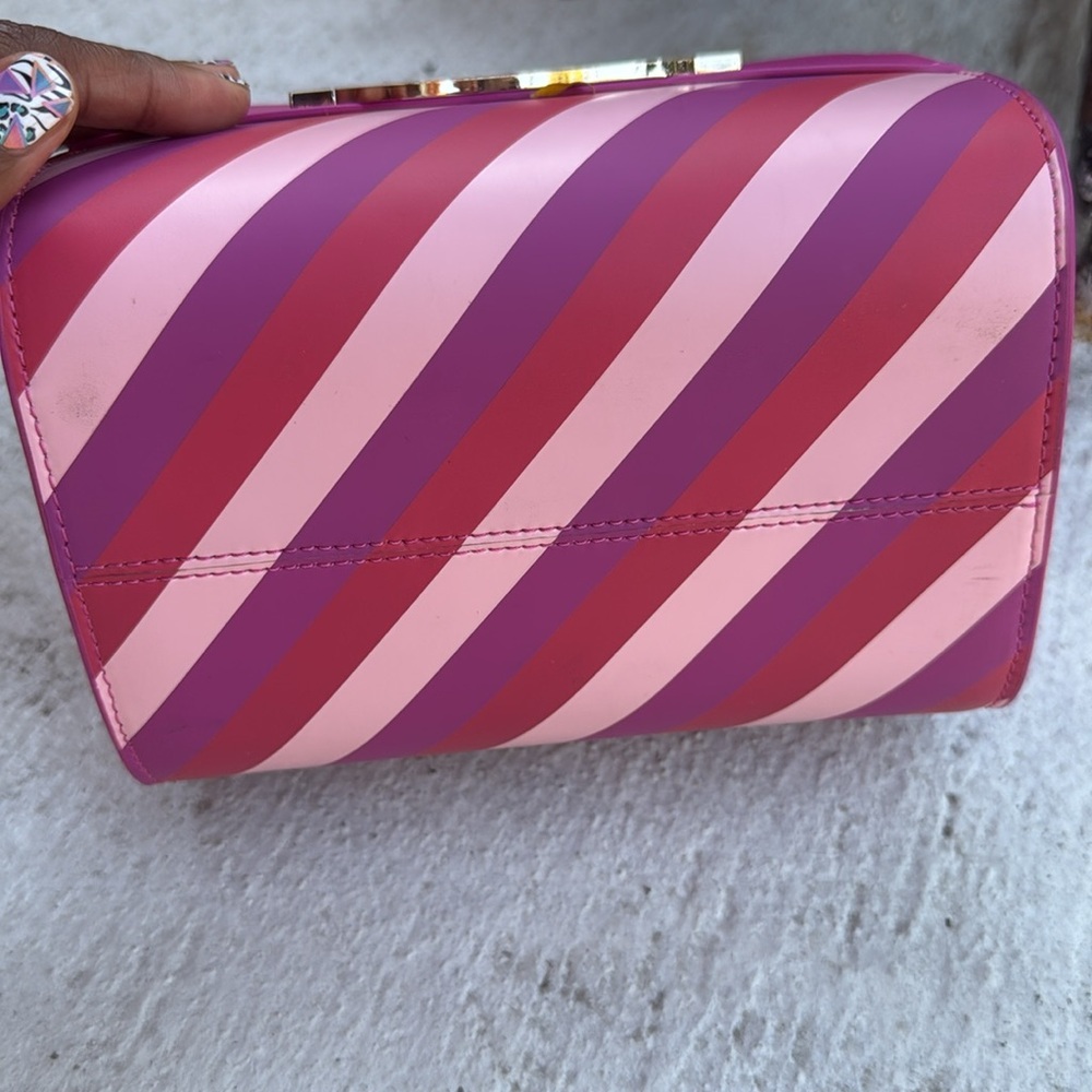 Kate Spade Pink and Purple Striped Mini Bag/Pastry Box Bag - Picture 6 of 9